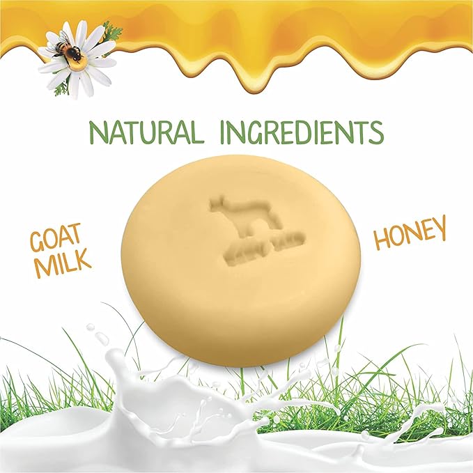 Relaxcation 3 Baby Soap Bars with Goat Milk and Honey - Naturally Cold Processed from Organic Ingredients - Handmade in USA - Ideal fro Newborns, babys, Kids and Adults (Pack of 3