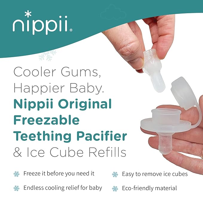 Freezer Teether Pacifier & Ice Cube Tray – Soft Silicone Freezable Teething Paci for Baby Teething Relief - Cold Teething Toy 0-9 Months - BPA Free, Medical Grade & Easy to Clean – USA Bundle
