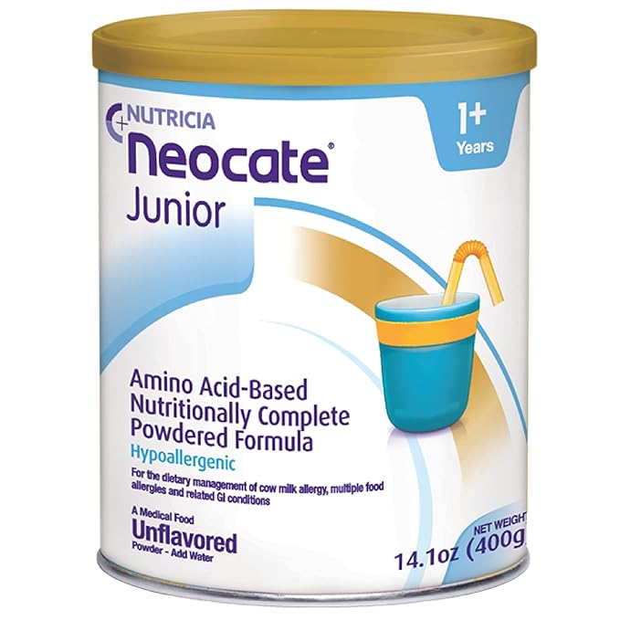 Nutricia Neocate Junior - Hypoallergenic, Dairy-Free, Amino Acid-Based Formula Without Prebiotics for 1+ Years - for Toddlers, Kids & Teens - Powdered Formula - 14.1 oz can (Case of 1)