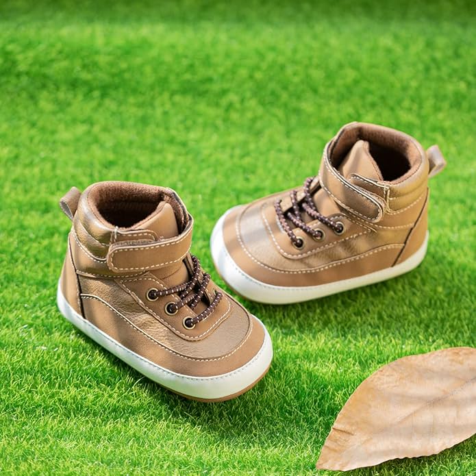 CENCIRILY Baby Boys Girls High Top Sneakers Soft Soles Anti Skid Infant Ankle Shoes Toddler Prewalker First Walking Crib Shoes