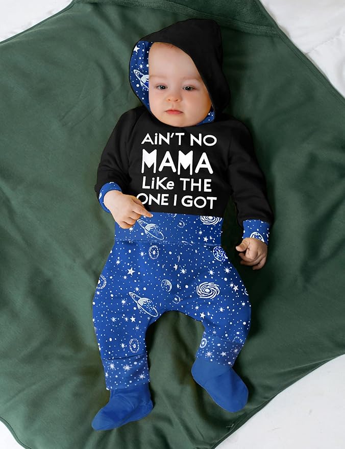 Fommy Newborn Baby Boy Clothes Plaid Letter Print Long Sleeve Hoodies + Long Pants 2PCS Fall Winter Outfits Set