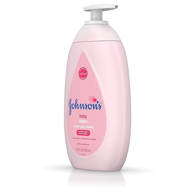 Johnson's Moisturizing Pink Baby Lotion with Coconut Oil, Hypoallergenic, 16.9 fl. oz
