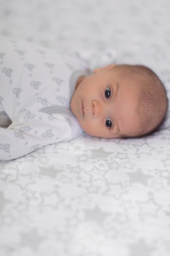 SwaddleDesigns Cotton Muslin Swaddle Blanket, Receiving Blanket for Boys & Girls, Best Shower Gift, 46x46 inches, Sterling Starshine
