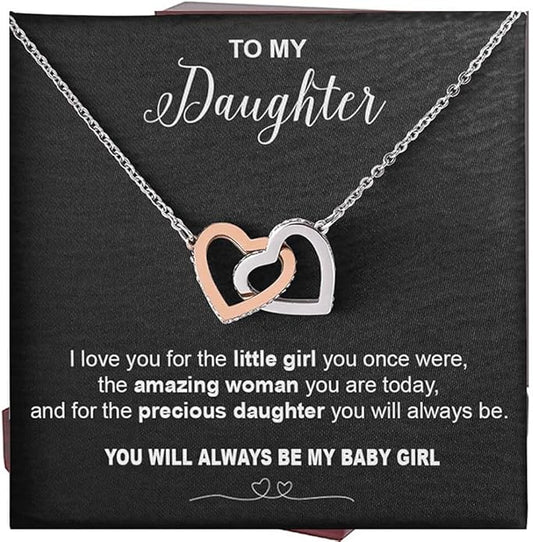 To My Daughter Gift Necklace From Dad or Mom - Badass Daughter Jewelry With Heartfelt Message & Elegant Box