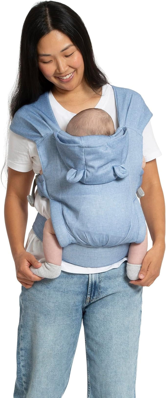 babyGap by Delta Children Legacy 3-in-1 Baby Carrier – Newborn to Toddler (Holds 7.5 to 25 lbs.), Face-in and Face-Out Baby Carrier Wrap with Lumbar Support, Ergonomic, Chambray