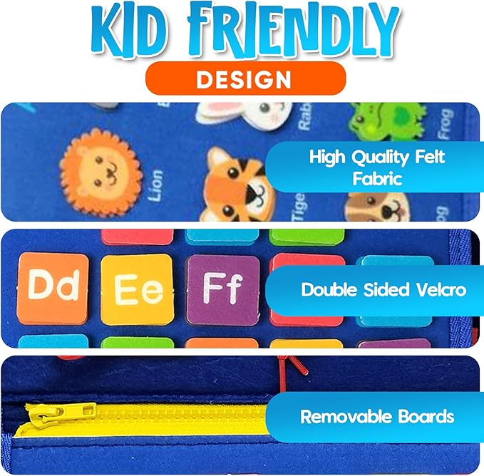 Busy Board Montessori Toy for 1 2 3 4 Year Old Toddler Boys & Girls - Sensory Board with Preschool Educational Activities for Learning Fine Motor Skills - Travel Toys for Airplane and Car