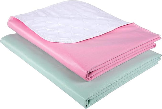 Waterproof Urinal Bed Pad, Brosive Reusable Cotton Sheet Protector and Incontinence Pad for Children and Adults (34" x 52" Inch (2 Pack))
