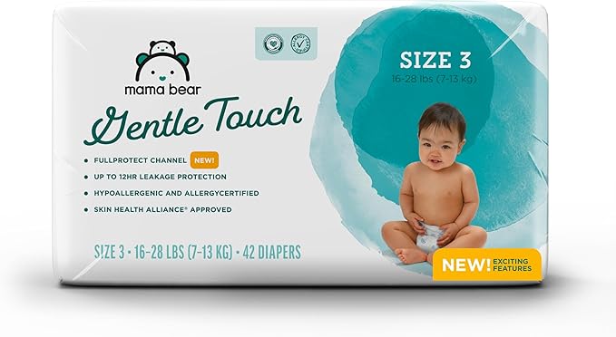 Amazon Brand - Mama Bear Gentle Touch Diapers, Size 3, 42 Count