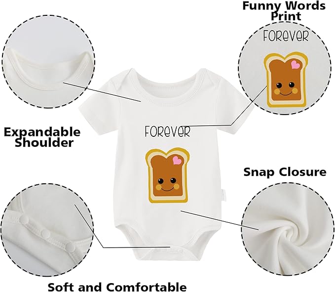 YSCULBUTOL Baby Twins Bodysuit Perfect Together Best Friend Newborn Romper Toddler Unisex Twin Outfit