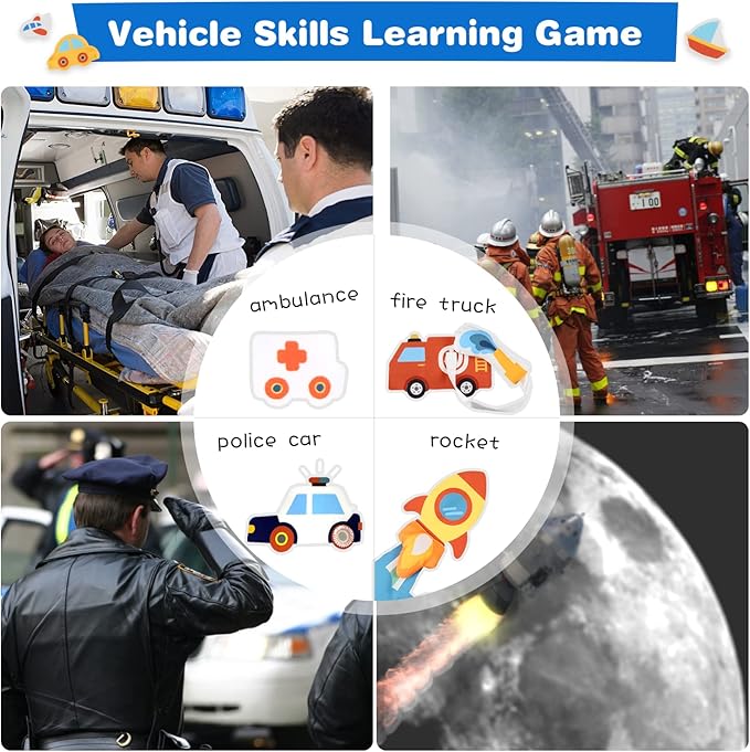 Richgv Baby Books Toys 6-12 Months, Baby Sensory Toys Activity Book Busy Book Learning Toys Travel Toys Soft Cloth Baby Books Touch and Feel Crinkle Book Infant Stroller Toys