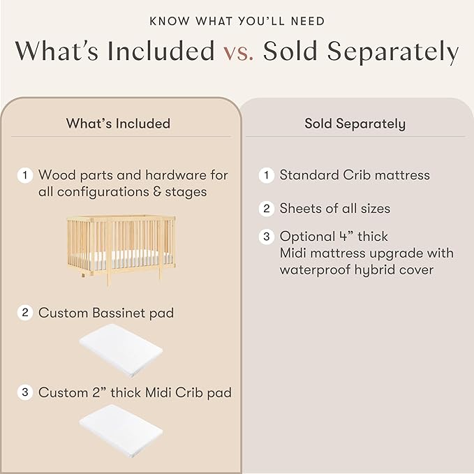 babyletto Pogo 8-in-1 All-Stages® Convertible Crib - Conversion Kits for Bassinet, Midi Baby & Full-Size Crib to Toddler Bed, Daybed, and Baby Bed - GREENGUARD Gold Certified - Portable & Adjustable