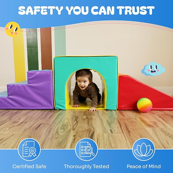 New Bounce Toddler Climbing Toys - Soft Play Set for Kids - Foam Climbing Blocks - Safe Soft Gym Equipment - Great for All Ages