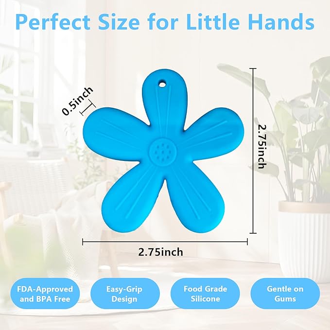 3 Pack Baby Teething Toys for Infants 0-12 Months, BPA Free Silicone Teether Toy, Baby Essentials for Boys Girls, Soft Textured Chew Toys for Teething Relief, Easy to Hold & Clean, Newborn Gifts
