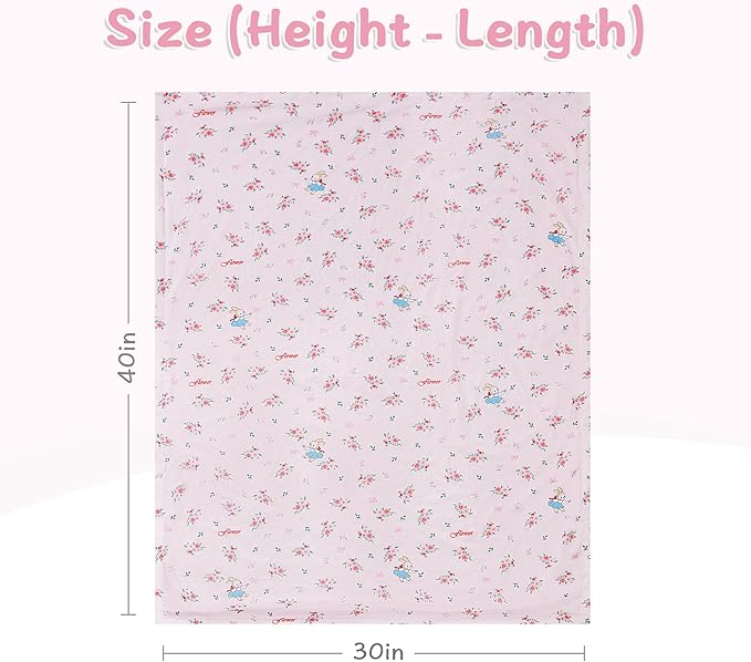 QSTEHEML Baby Blankets for Girls,Super Soft Nursery Minky Blanket Unisex, Baby Gifts Double Layer with Dotted Backing,Infant Blanket for Crib Stroller(Pink Flower30*40in)