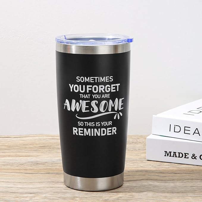 NOWWISH Gifts for Men, Inspirational Gift Tumbler, Birthday Gifts for Men Dad Father Husband Boyfriend Best Friend - Black 20oz