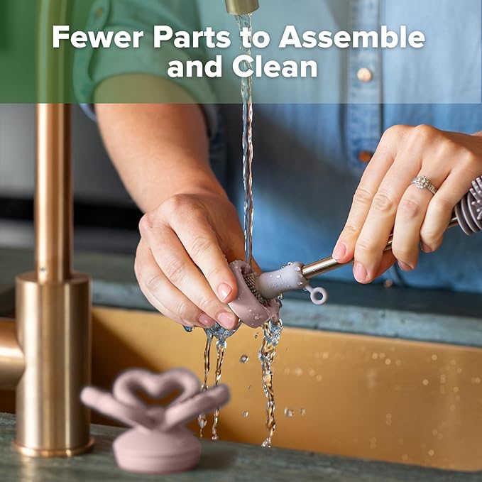 Haakaa Clover Baby Fruit Feeder Teether & Mini Freezer Nibble Tray – BPA-Free Silicone Breastmilk Popsicle Mold for Baby Teething Relief & Self-Feeding, 4M+（Blush）