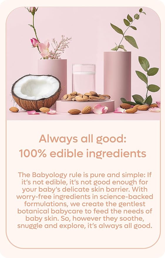 100% Edible Ingredients - All Natural Baby Wash and Shampoo Rose + Organic Baby Lotion SET - 12 FL OZ Good for Sensitive Skin or Eczema - Non Toxic - Fragrance Free (Set of 2)