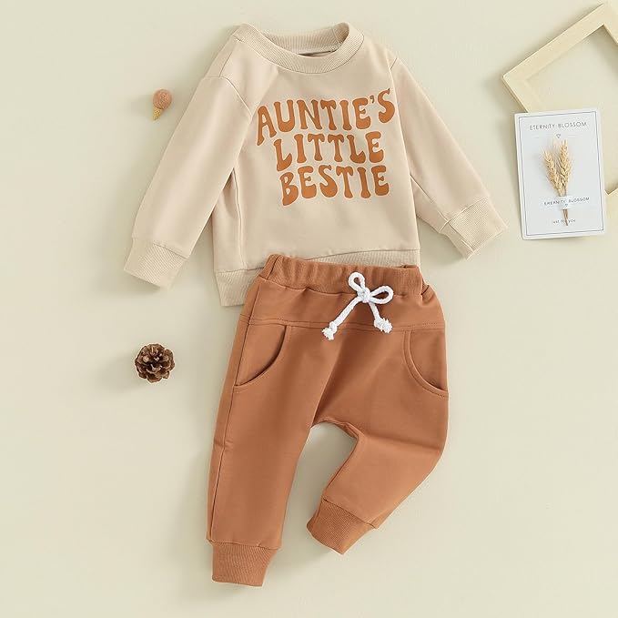 Kupretty Toddler Baby Boy Fall Winter Clothes Color Block Long Sleeve Sweatshirt Pullover Tops + Joggers Pants Outfit Set