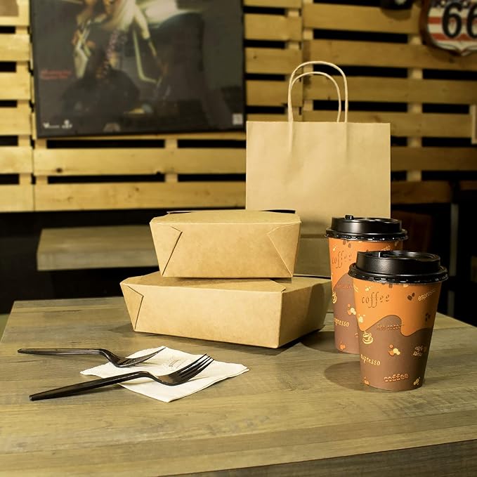 Karat Paper To Go Boxes [54 oz - 200ct] Leak-Resistant, Microwavable, Heavy-Duty Take Out Boxes | Grease Resistant & Stackable | #2 Kraft Brown