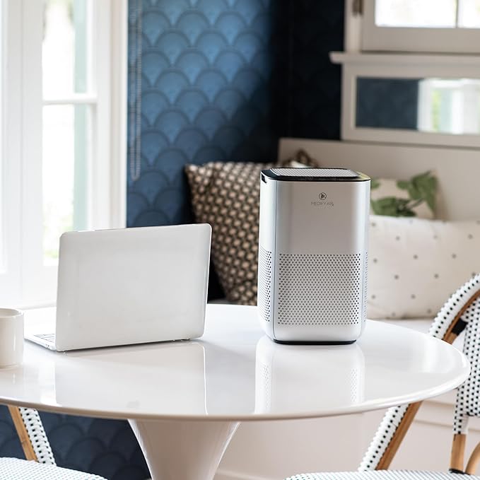 Medify MA-15 Air Purifier with True HEPA H13 Filter | 585 ft² Coverage in 1hr for Allergens, Smoke, Wildfires, Dust, Odors, Pollen, Pet Dander | Removal to 0.1 Microns | Silver, 2-Pack