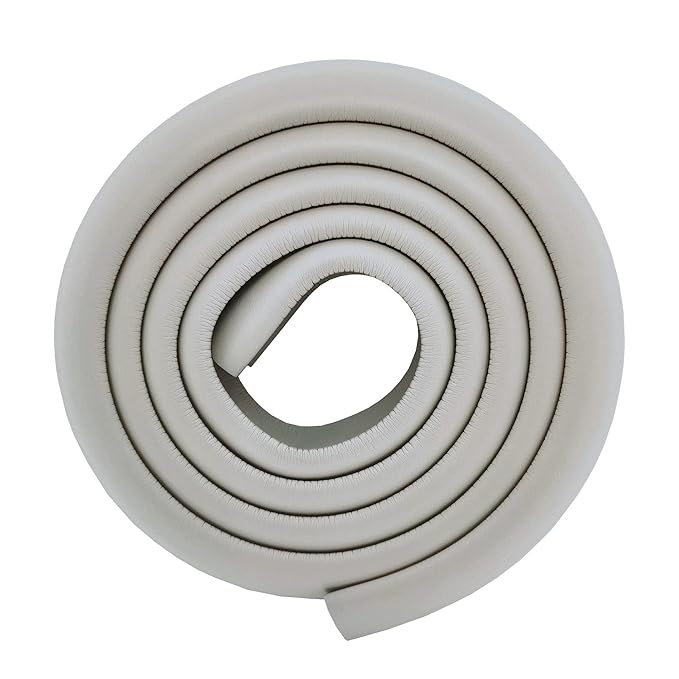 M2cbridge L Shape Extra Thick Furniture Table Edge Protectors Foam Baby Safety Bumper Guard 6.5 Ft (Grey (6.5ft x 2))