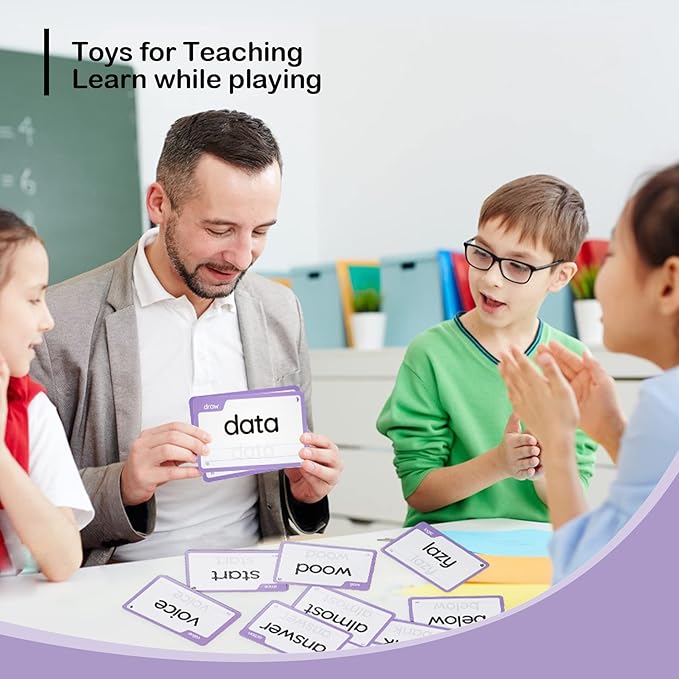 WJPC 58 Cards, 116PCS High Frequency Sight Words Flash Cards (Second-Grade), 1st, 2nd, 3rd Grade, 6,7,8,9 Years Ages Kids Boys Girls Homeschool Phonics Learning Cards to Read, Write.