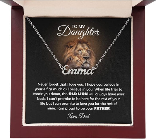 To My Beautiful Daughter Necklace from Mom & Dad | Cubic Zirconia Pendant with Heartfelt Message Card & Gift Box | Daughter Birthday, Graduation, Christmas Jewelry Gift from Parents