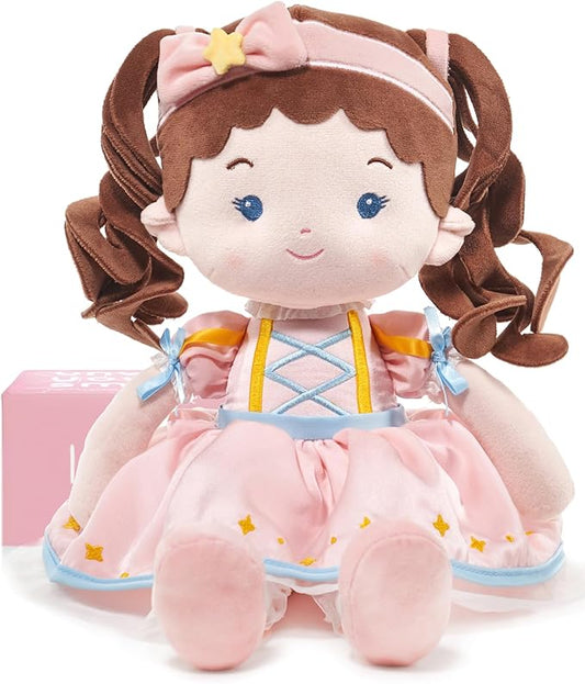 Soft Baby Doll Toys (16''), My First Baby Rag Doll for 1 Year-Old Girl Birthday Gift, Christmas Plush Toys Gift for Toddler Kids Infants-Princess Twinkle