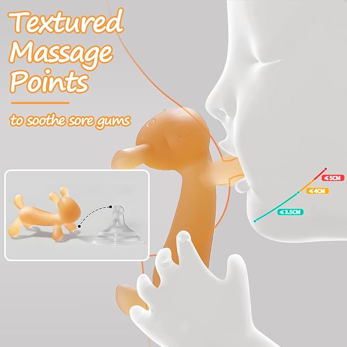 WAJIAYON Easter Bunny 2 Pack Amber Oil Baby Teething Toys for Babies,Silicone Baby teethers for Babies 3-6 Months,Freezer BPA Free Soft and Textured Chew Infant Toys Easter Gifts for Boys and Girls