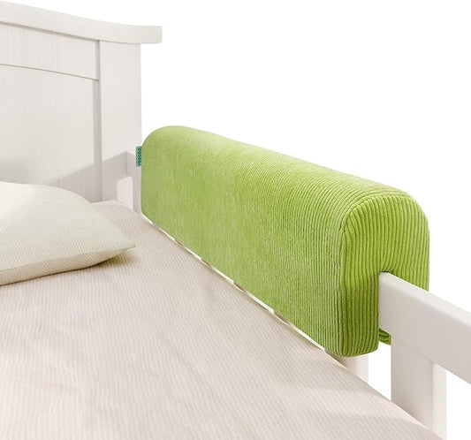 Bed Rail Bumpers Protector, Hospital Bed Rails Padding, Loft Beds and Bunk Beds Bumpers Protector, Premium Soft Memory Foam - Anti-Bump | Fall Prevention, Size 27.6 x 5.5 x 7.9 Inches, Green