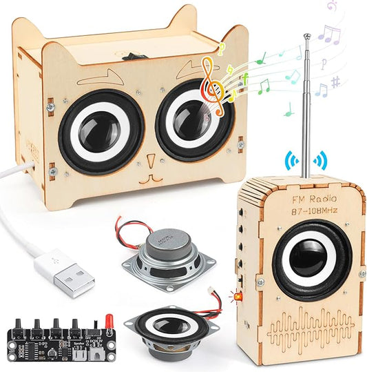 Poraxy Science Kits for Kids Age 8-12 12-14, STEM Toys for 8-13, Build Your Own Bluetooth Speaker & FM Radio, 3D Puzzles DIY Projects, Birthday Gifts for 9,10,11,14 15 16 Year Old Teen Boys Girls