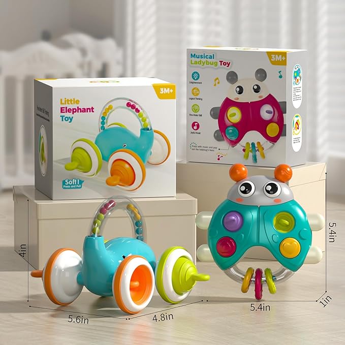 Early Learning Toys for 1 Year Old Boy, Baby Busy Toy with Lights and Sounds, Travel Sensory Cube for Toddlers 1-3, Learning Fine Motor Skills First Birthday Gifts for Toddler