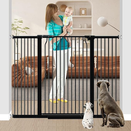 40.5" Tall Baby Gate 40.9-54.7" Wide No Drilling Tall Pet Gate Cat Gate Extra Wide Baby Gate Safety,Extra Narrow Auto-Close for Indoor Stairs, Doorways, and Kitchen