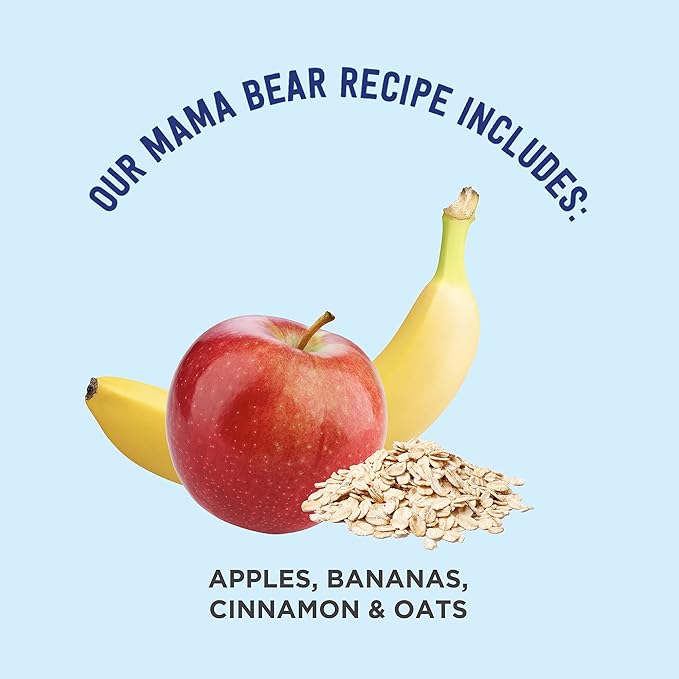 Amazon Brand - Mama Bear Organic Baby Food, Stage 2, Apple, Banana, Cinnamon, Oats, 4 ounce (Pack of 12)