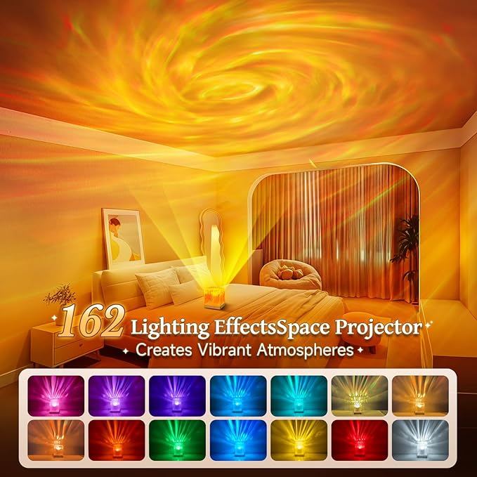 One Fire Flower Lamp Ambient Lighting for Bedroom,18 Colors Cool Things Water Ripple Lamp,Dimmable+Remote+Timer Space Projector Gifts for Women Who Have Everything,Pink Roses Romantic Bedroom Decor
