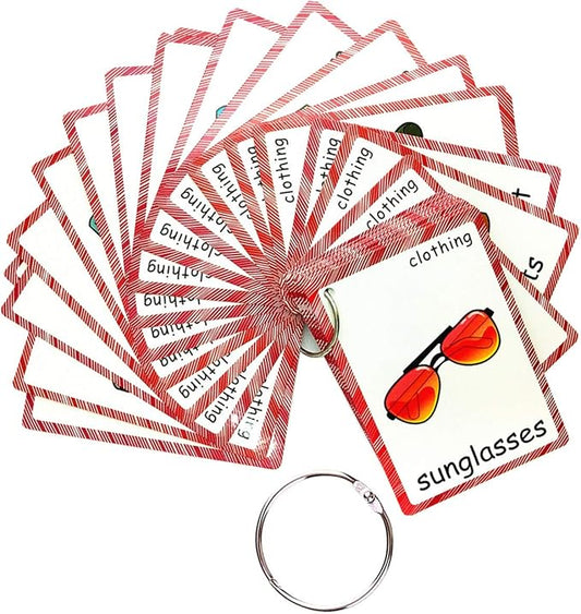 SANTSUN Set of Clothing Flash Cards for Toddlers(36 pc) | Kids Learning Flashcard & Montessori Pocket Cards Toys | Perfect for Pre-K Decor Background Wall Stickers, Teacher/Autism Therapists Tools