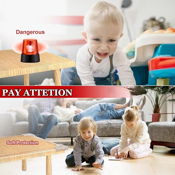 SureStop Baby Proofing with 4 Corners Protection, Self-Adhesive Furniture Edge Guard & Safety Bumpers, Table Corner Protectors (1.6in Wide, 32.8ft with 8 Corners)