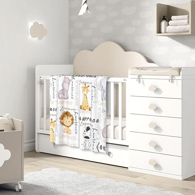 Personalized Baby Blanket for Girls and Boys,Super Soft Custom Baby Blanket with Name,Customized Swaddle Blankets Throw for Newborn,Infant,Toddlers