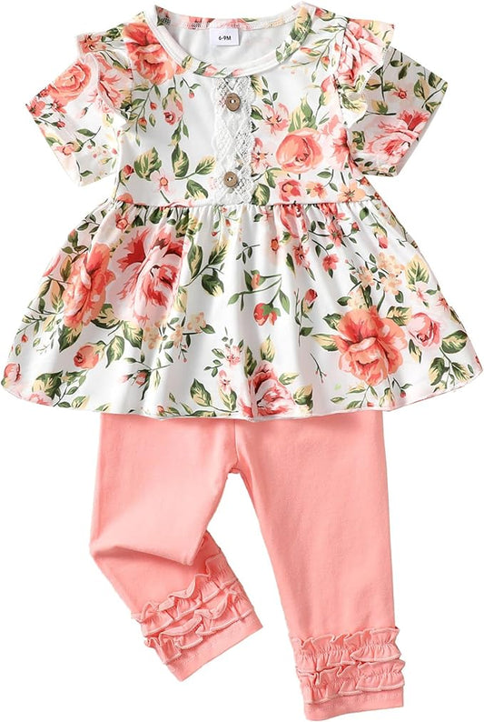 Baby Girl Clothes Toddler Girl Outfits Ruffle Shirt Pants Cute Infant Outfit Set Baby Girl Fall Winter Clothes