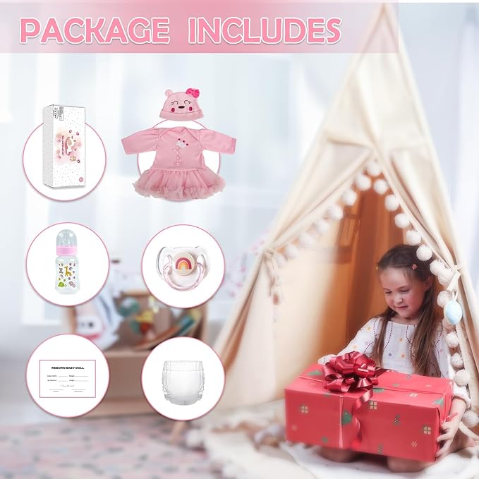 CHAREX Lifelike Reborn Baby Dolls - 22 Inch Realistic Newborn Baby Doll Soft Body Real Life Baby Dolls Girl with Accessories Gifts for Kids Age 3 + & Collection