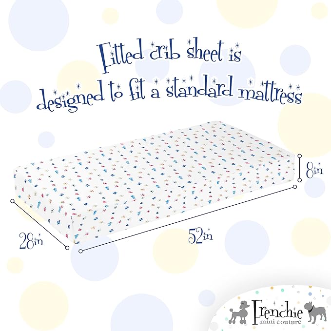 Cars, Boats, Planes Single Pack Fitted Crib Sheet – 100% Cotton, 28 x 52 x 8in