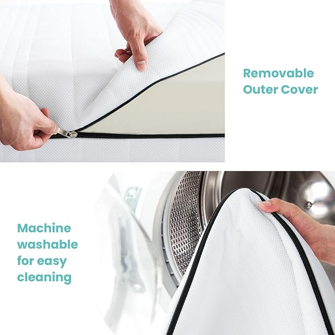 Crib Mattress, Breathe Through Baby Dual-Sided Comfort Memory Foam Toddler Mattress with Washable 3-D Mesh Cover, Fits Standard Full Size Crib and Toddler Bed, 52x27.5x6 inch