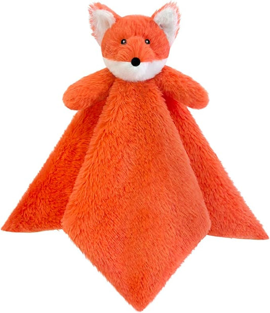 Baby Orange Fox Soft Stuffed Animal Security Blanket, Plush Fox Character Lovey Blanket, Baby Shower/Nursery Gift, Newborn Infant Toddler Snuggle Blankie for Girls Boys, 14 Inches