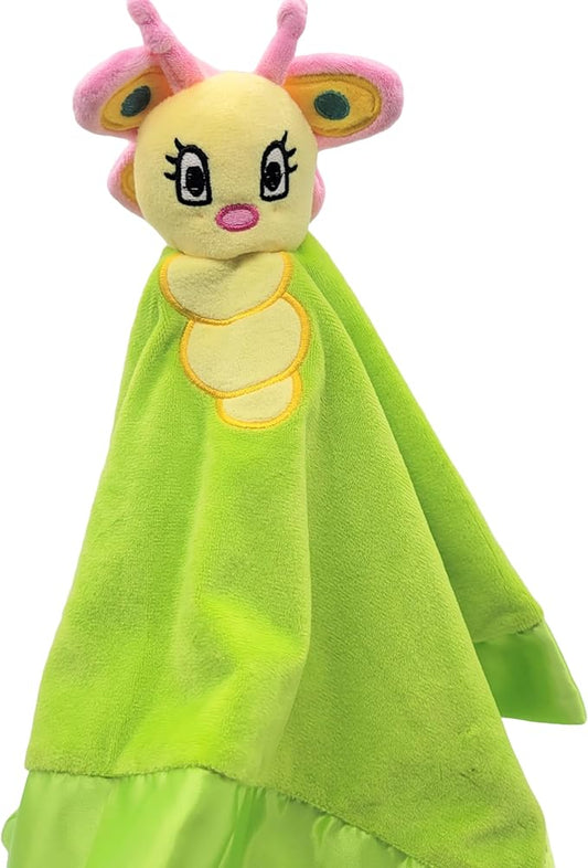 Yikestwins Butterfly Lovey Blanket for Baby | Large 20" x 20" Baby Lovey for Girls | Cute Butterfly Security Blanket for Babies and Toddlers