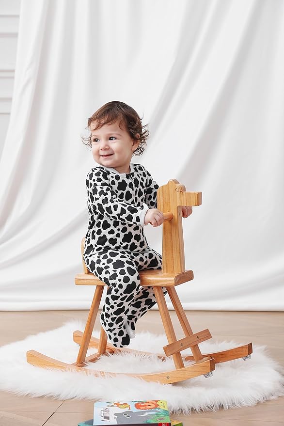 UNIFACO Baby Girls Boys Footed Pajamas One-Piece Sleeper Snug Fit Sleep and Play Zip Front Footie Romper 0-12 Month