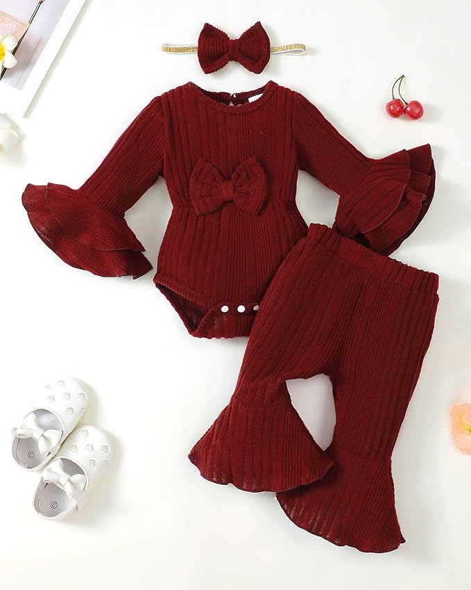 SUNNY PIGGY Baby Girl Clothes Infant Newborn Outfits Romper 0-18 Month Toddler Girls’ Clothing Pant Set