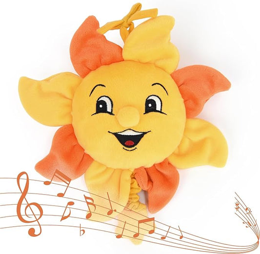 Newborn Baby Musical Toy for Infant 0,3,6,12 Months, Soft Hanging Plush Stroller Toy for 6 to 12 Months Baby with You are My Sunshine Music, Brighten Boy and Girl's Bed,Carseat and Room