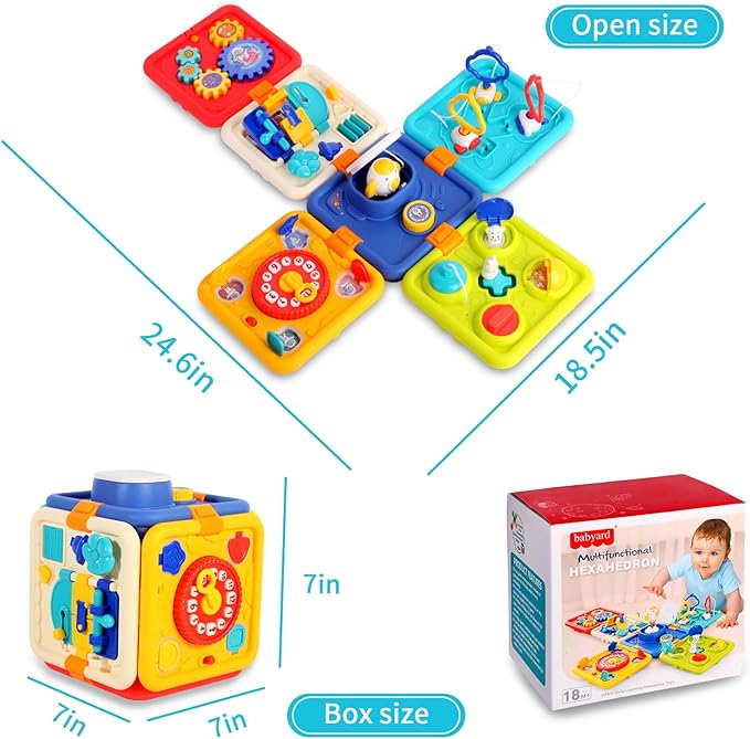 Montessori Toys for 1 2 Year Old Boy and Girl - Busy Board for 1 Year Old,Early Development Educational Activity Board for Toddlers 2-4