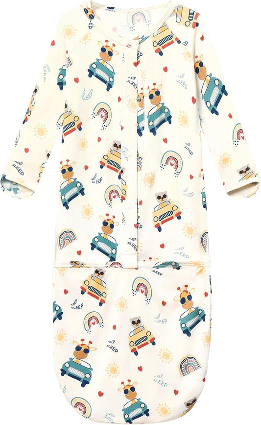 Baby Nightgowns Sleeper Gown Newborn Long Sleeve Pajama Gowns Unisex Viscose from Bamboo Infant Sleepwear