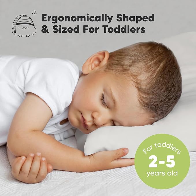 Toddler Pillow with Pillowcase - 13x18 My Little Dreamy Kids Travel Bed Pillows for Sleeping, Organic Cotton Small Pillowcase, Soft & Breathable, Machine Washable, Toddlers 2-5 Years Old (Clay)